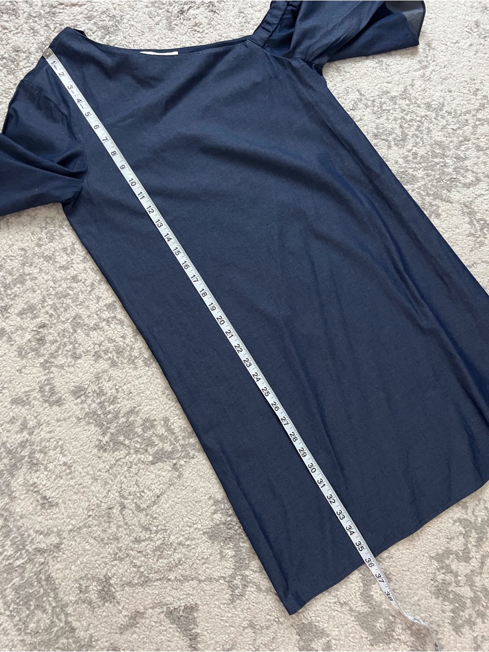 Tibi Chambray Off Shoulder Dress Designer Ruffle Mini Dark Blue Women’s 6 - Picture 7 of 7